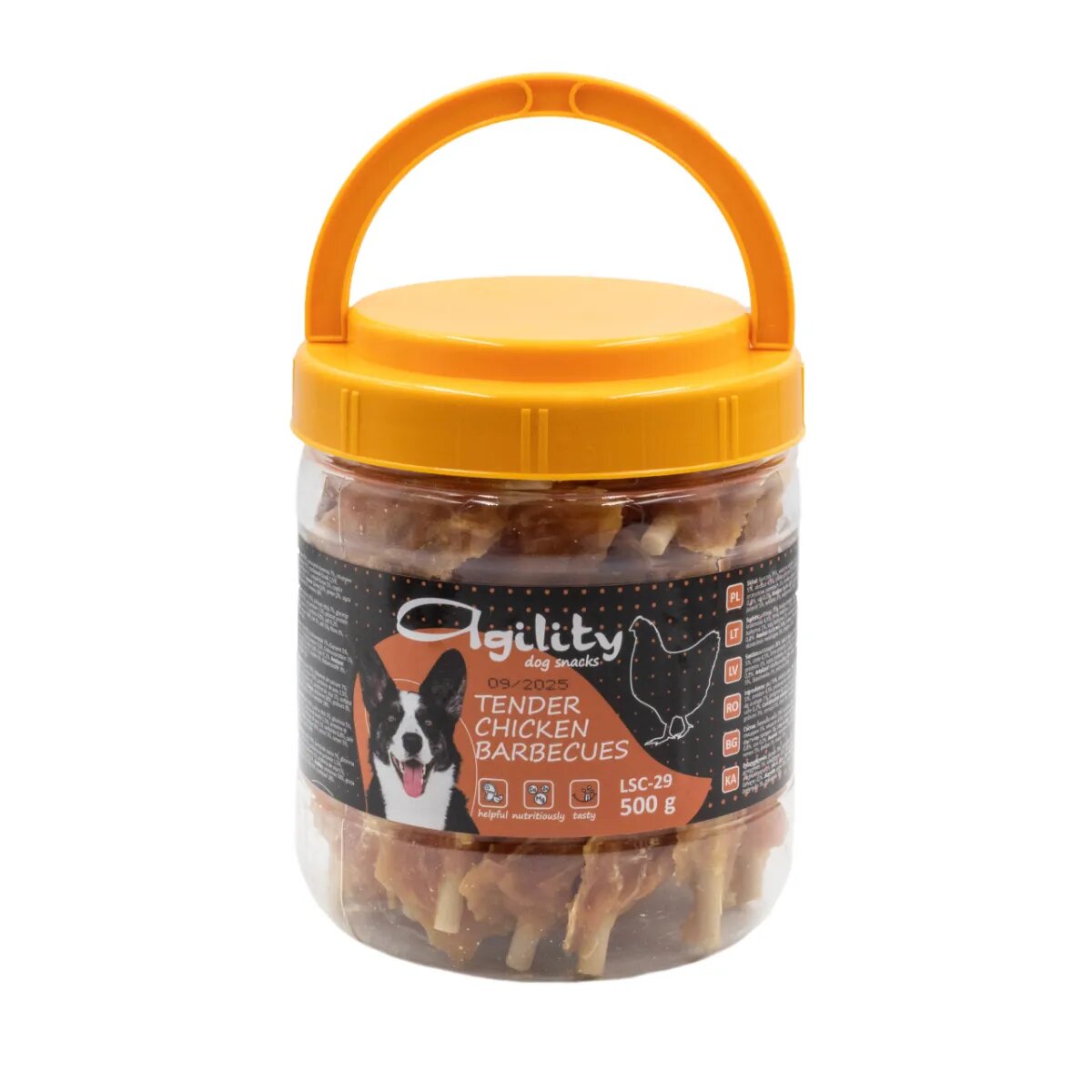 Agility Semi-baton de Calciu XS-XL Pui punguță recompense câini 500g