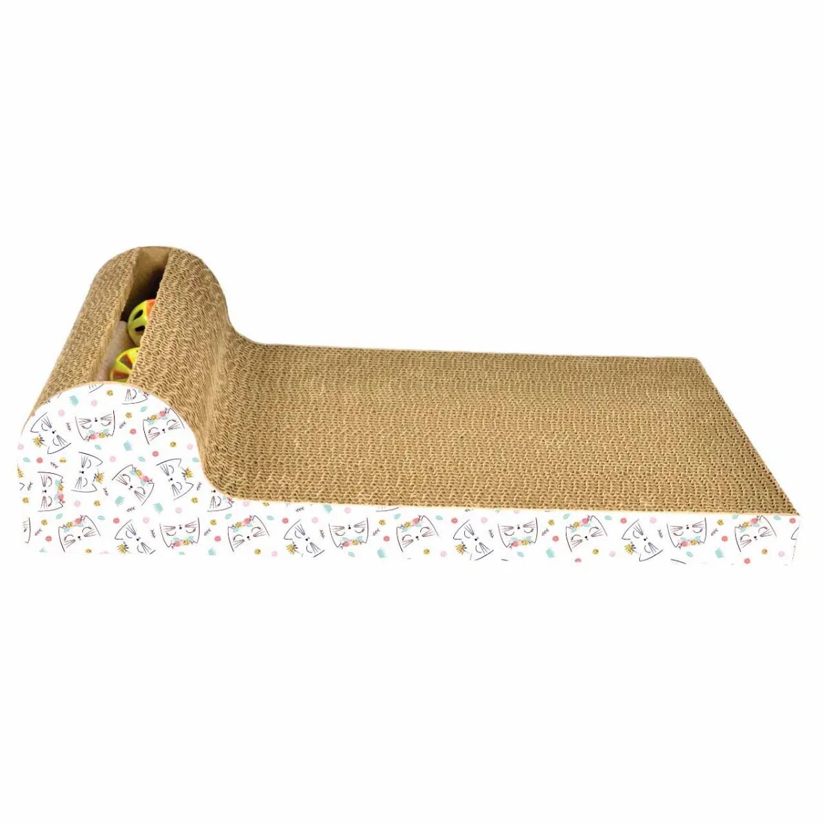 Agility Sezlong scratcher interactiv pisici carton multicolor 53.34x23.81x12.7cm