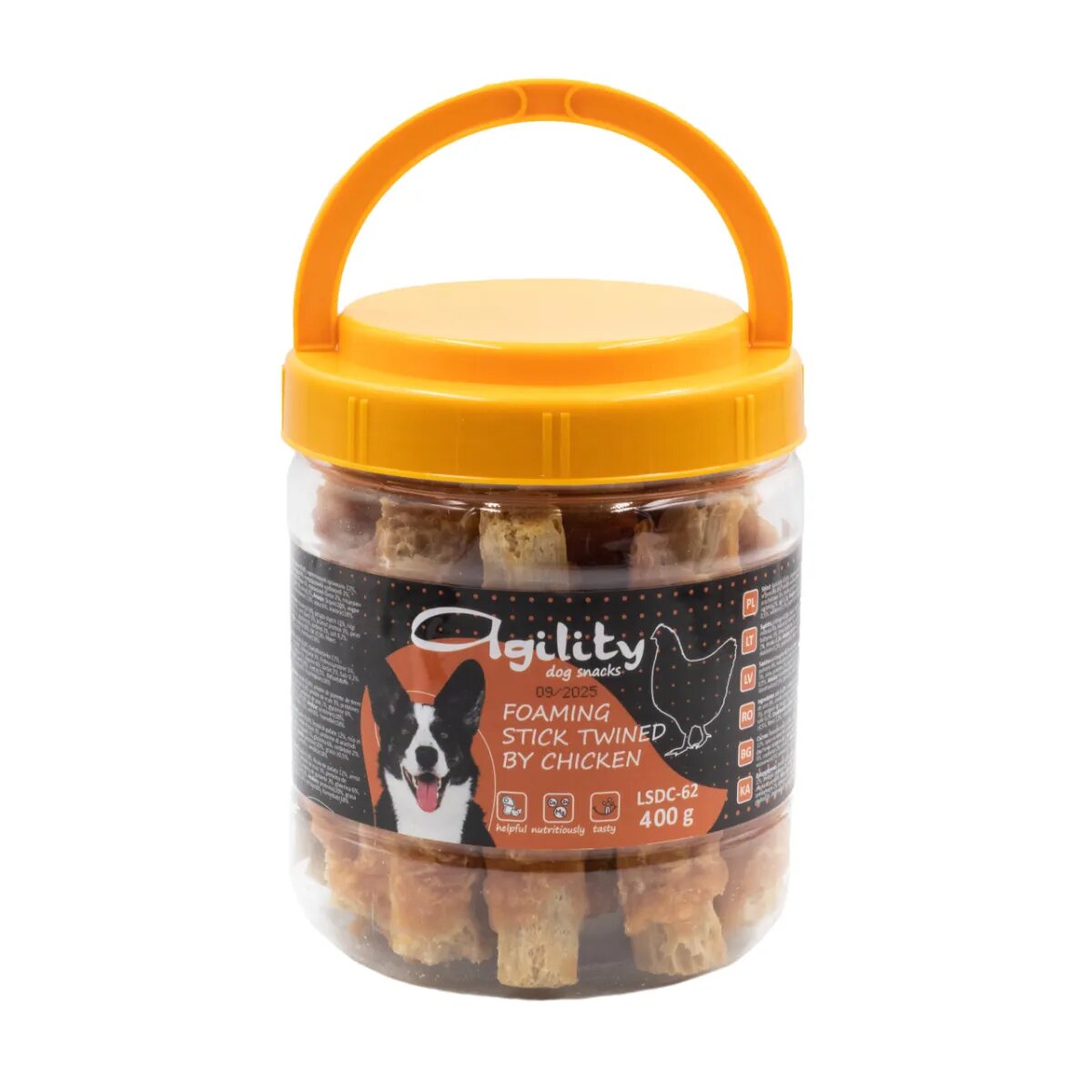 Agility XS-XL Pui și Cod găletușa recompense câini 400g