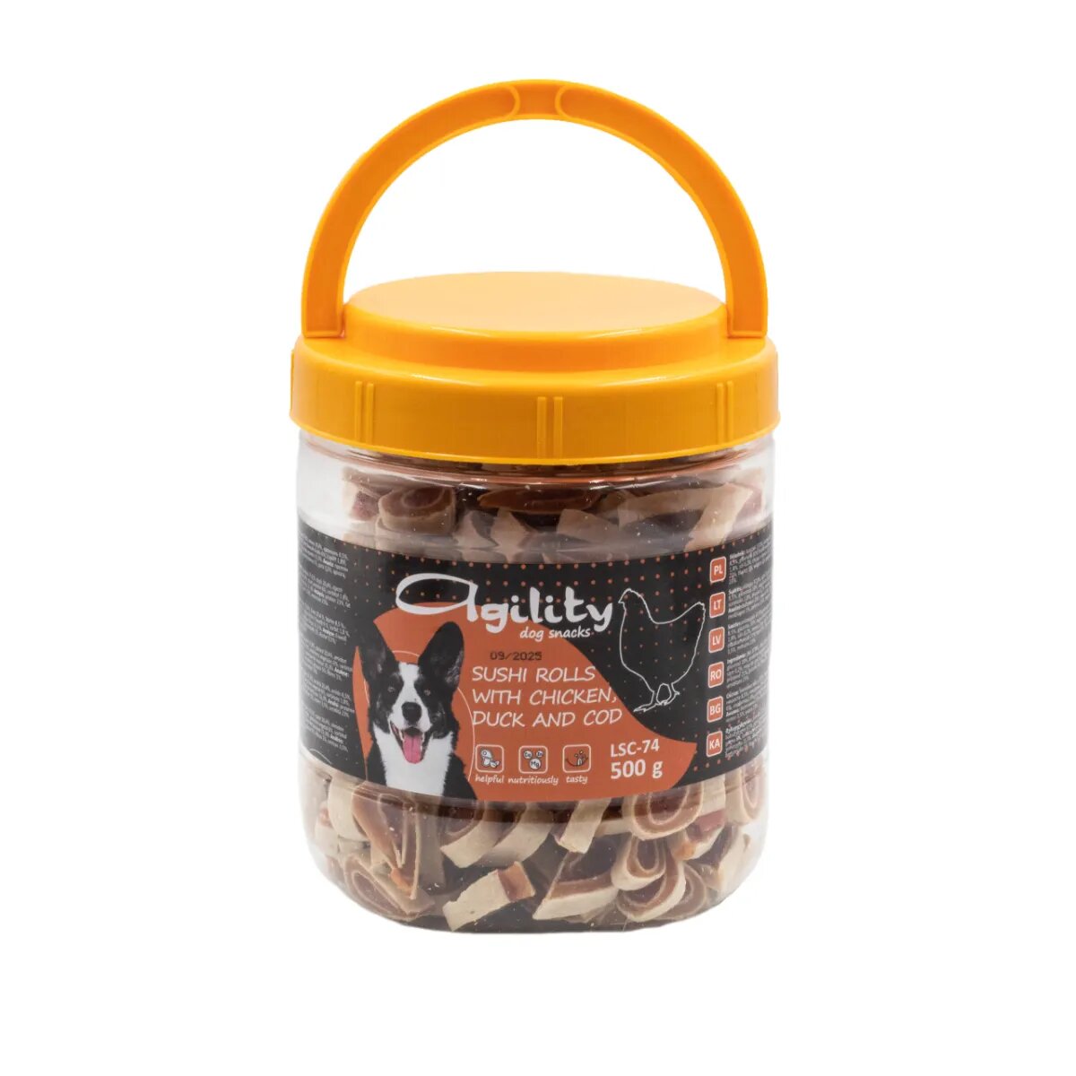 Agility XS-XL Pui și Rață găletușa recompense câini 500g