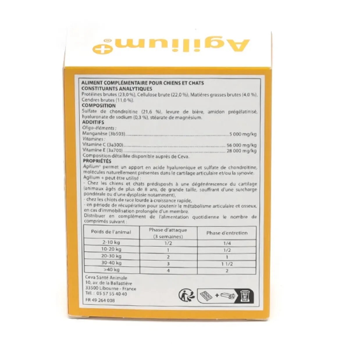 AGILIUM Plus supliment sistem articular câini comprimate Plus XS-XL supliment sistem articular câini și pisici cutie 30 comprimate