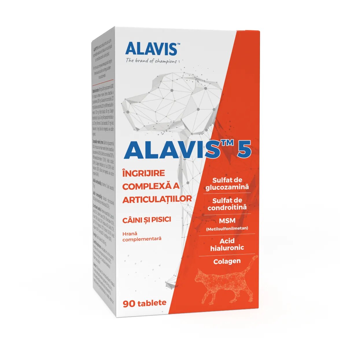 ALAVIS 5 supliment sistem articular câini comprimate 5 XS-XL supliment sistem articular câini și pisici flacon 90 comprimate