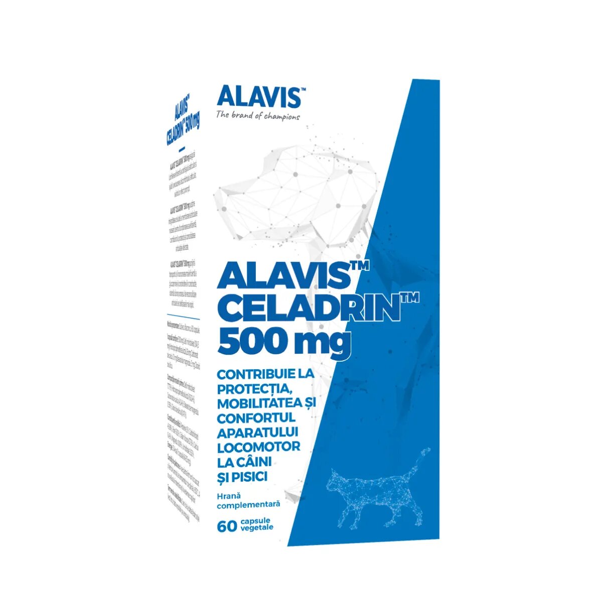 ALAVIS Celadrin 500mg supliment sistem articular sistem osos câini capsule Celadrin 500mg XS-XL supliment sistem articular sistem osos câini flacon 60 capsule