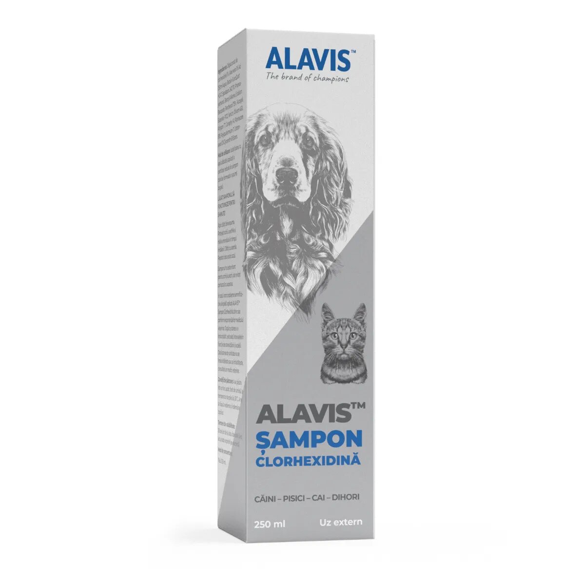 ALAVIS Clorhexidine XS-XL șampon câini și pisici antibacterian flacon 250ml
