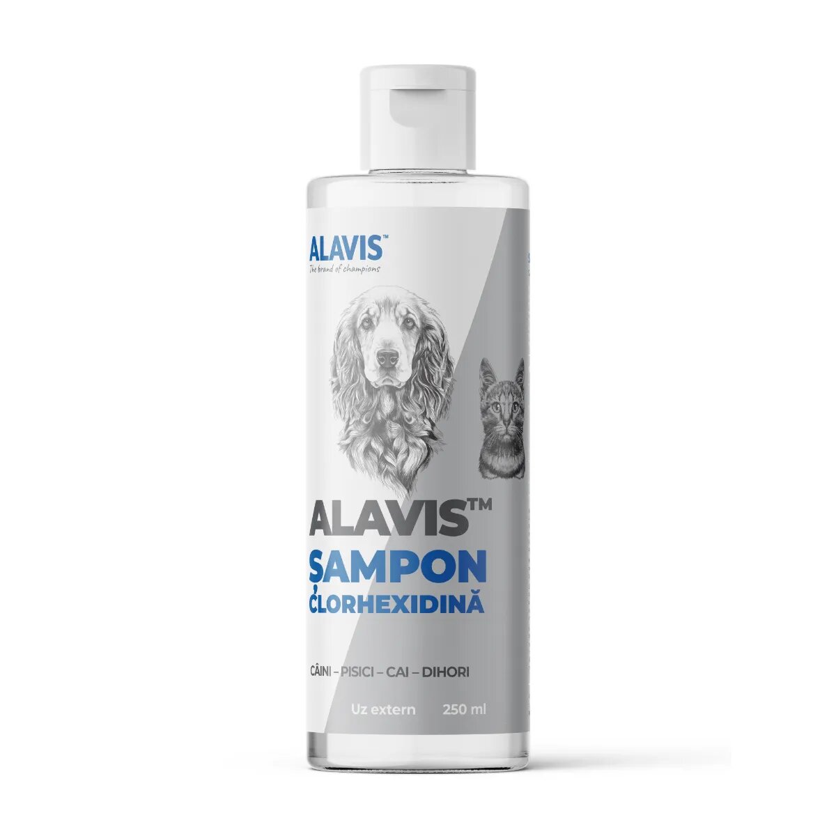 ALAVIS Clorhexidine XS-XL șampon câini și pisici antibacterian flacon 250ml
