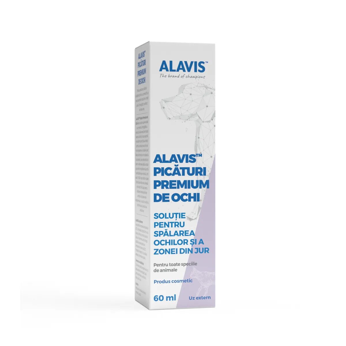 ALAVIS Picaturi Premium de Ochi XS-XL soluție igiena ochilor câini și pisici flacon 60ml