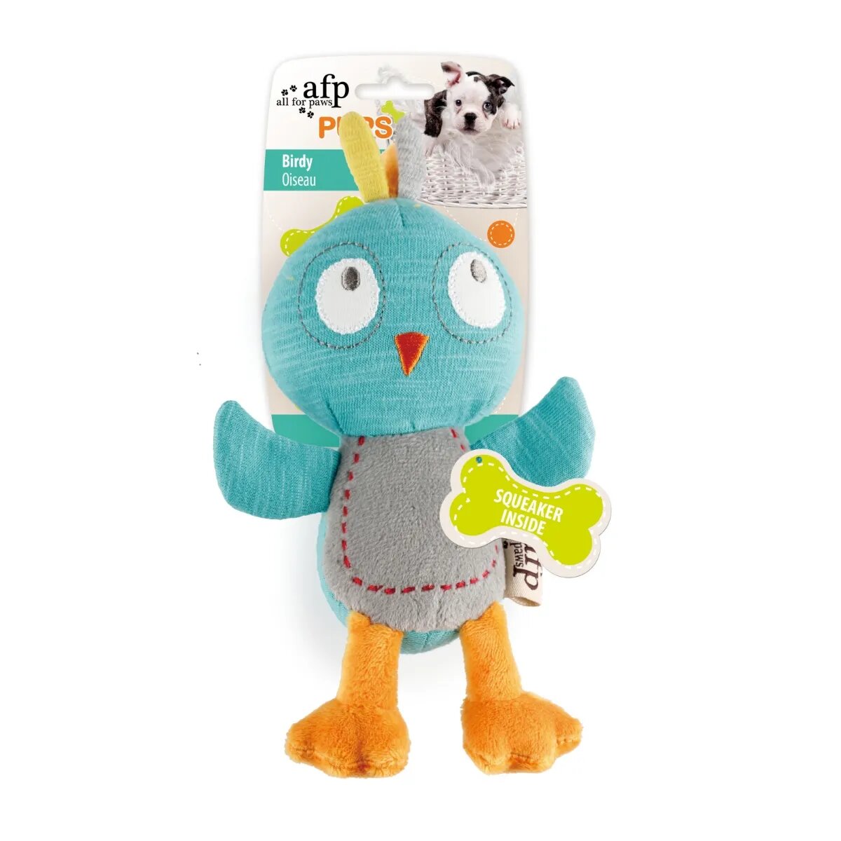 All For Paws Birdy jucărie de pluș câini junior XS-M pluș cu sunet multicolor 19 x 11 x 4.5 cm
