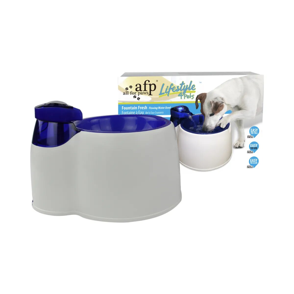 All For Paws Fountain Fresh fântână câini rotundă plastic diverse culori XS-M(3l)