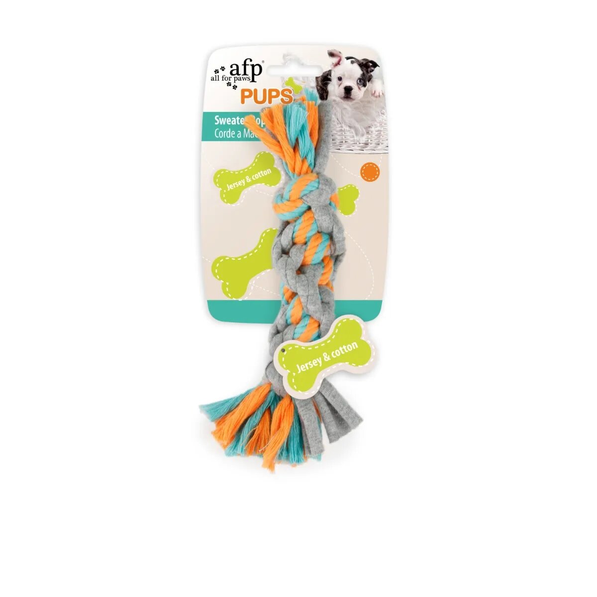 All For Paws jucărie sfoară câini junior XS-M bumbac dentiție activități fizice multicolor