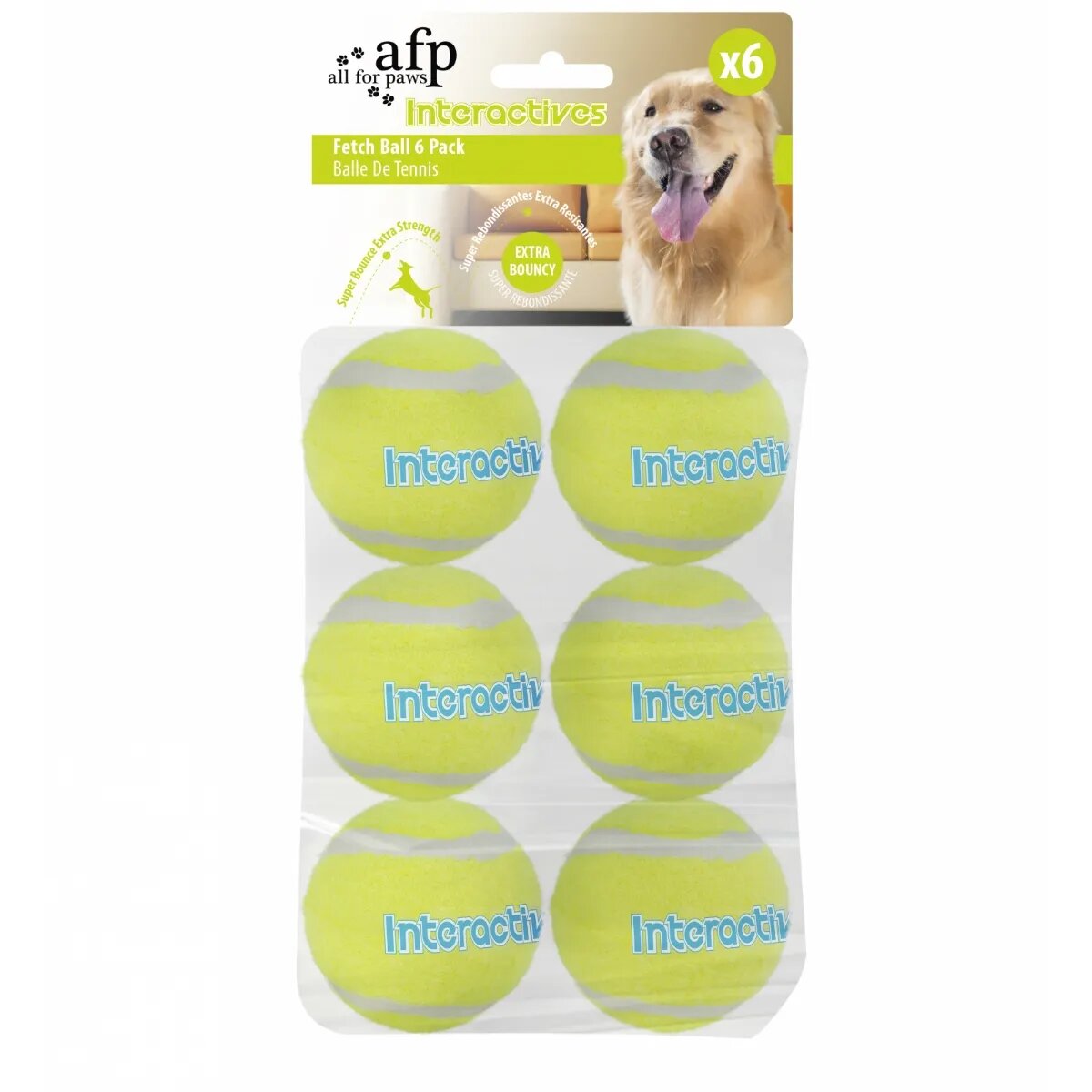 All For Paws Rezerva 6 Mingi Tenis pentru Lansatorul de Mingi & Recompense jucărie minge câini S-L sintetic activități fizice galben ⌀6.6 cm