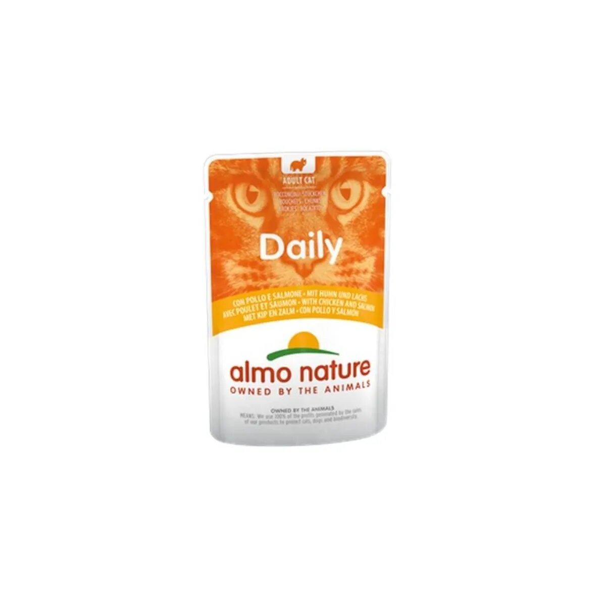 Almo Nature Daily Cat Pui și Somon plic hrană umedă pisici (în sos) 70g