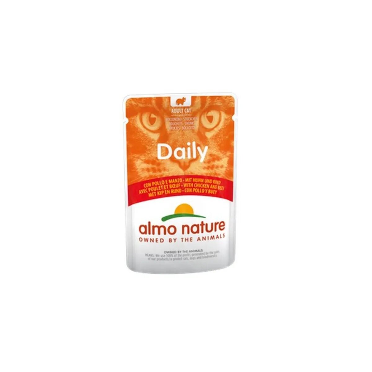Almo Nature Daily Cat Pui și Vită plic hrană umedă pisici (în sos) 70g