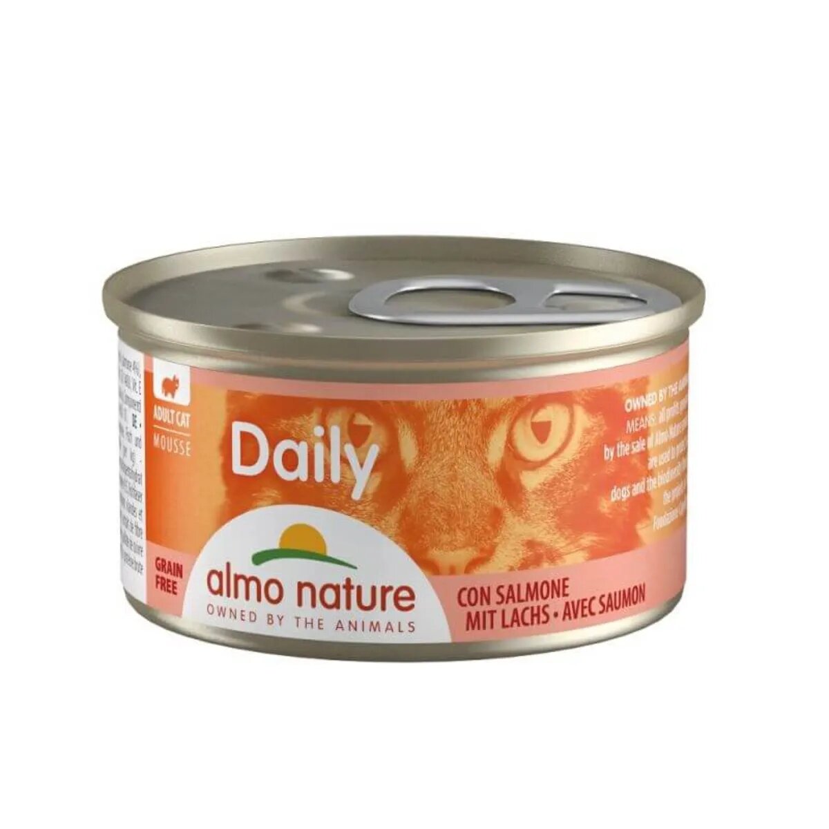 Almo Nature Daily Cat Somon conservă hrană umedă fără cereale pisici (pate) 85g