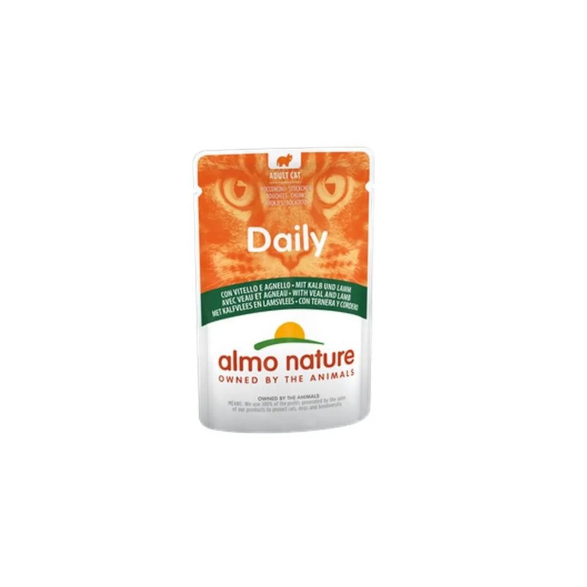 Almo Nature Daily Cat Vițel și Miel plic hrană umedă pisici (în sos) 70g