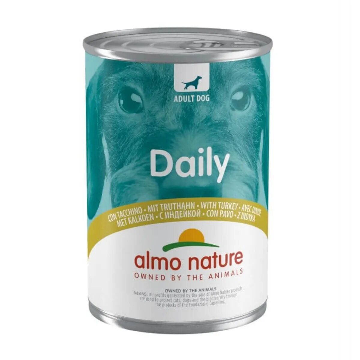 Almo Nature Daily Dog XS-XL Curcan conservă hrană umedă fără cereale câini (pate) 400g