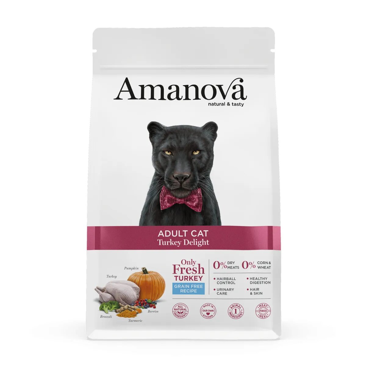 AMANOVA Adult Curcan hrană uscată monoproteică fără cereale pisici 1.5kg
