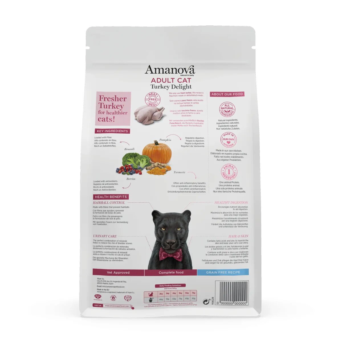 AMANOVA Adult Curcan hrană uscată monoproteică fără cereale pisici 4kg