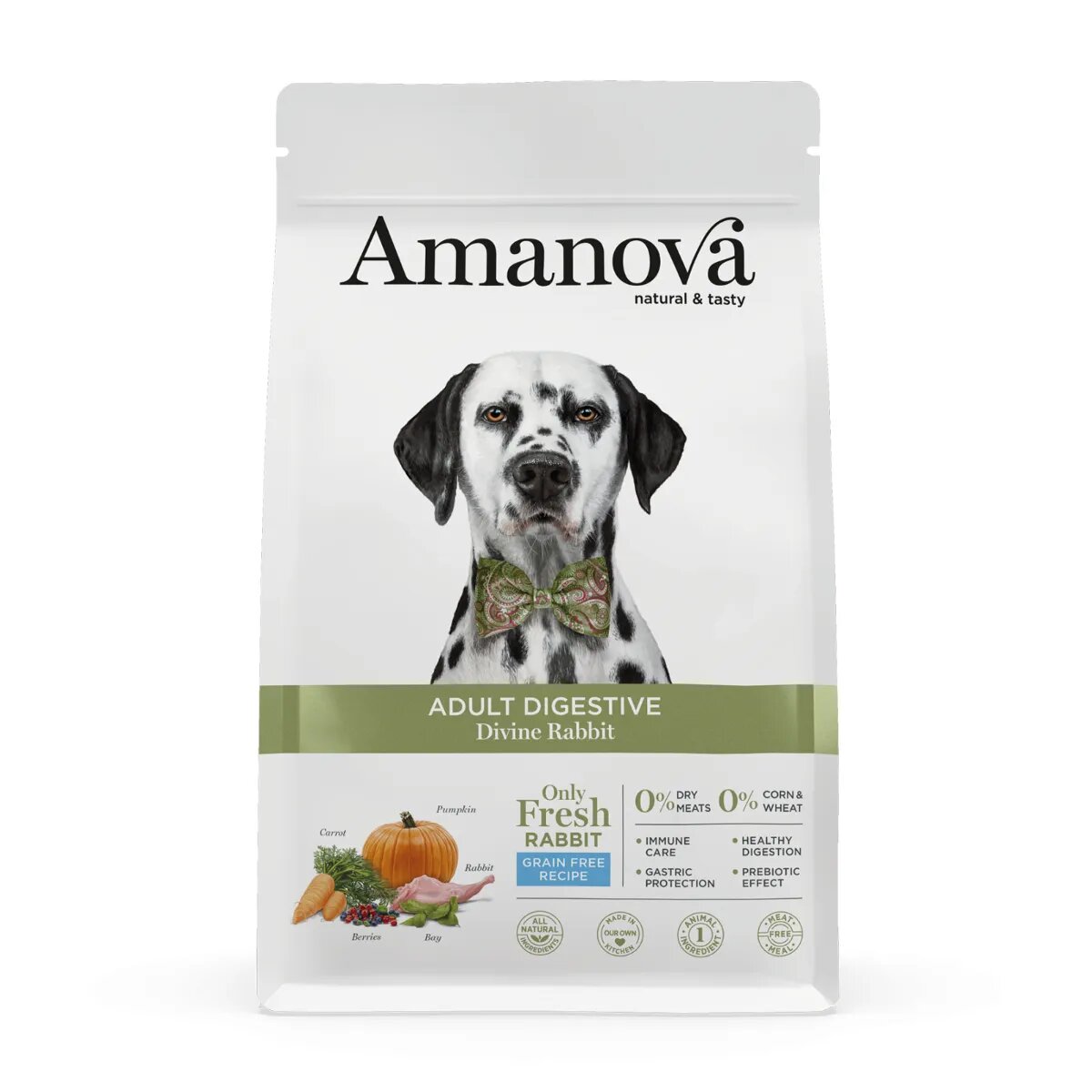 AMANOVA Adult Digestive XS-XL Iepure hrană uscată monoproteică fără cereale câini sistem digestiv 2kg