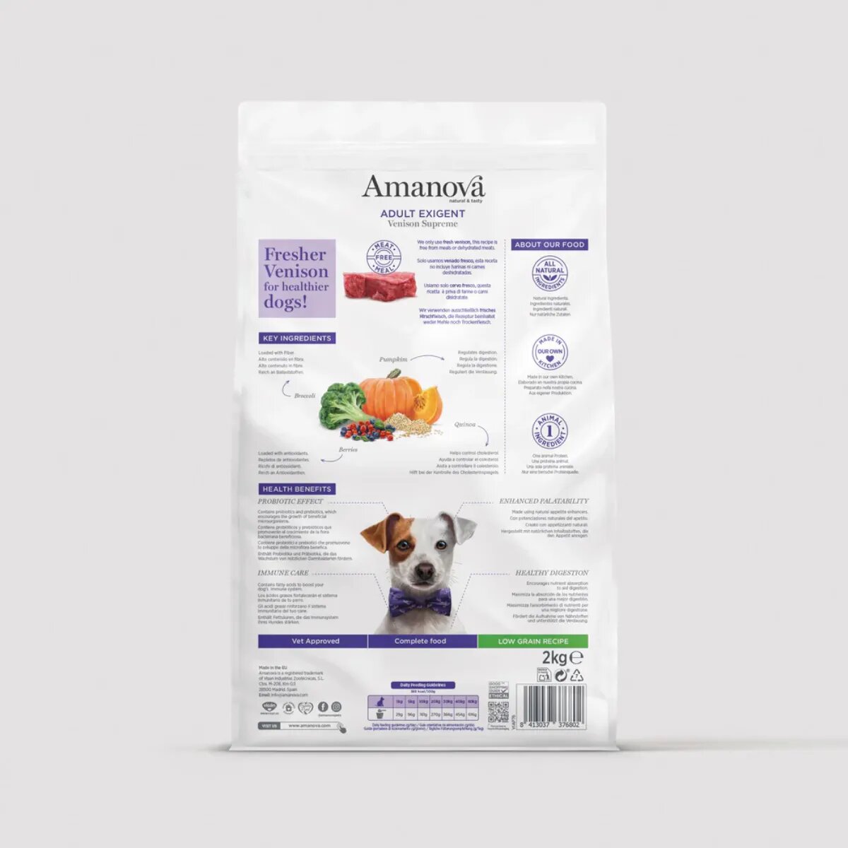 AMANOVA Adult Exigent XS-XL Vânat hrană uscată monoproteică câini apetit capricios 2kg
