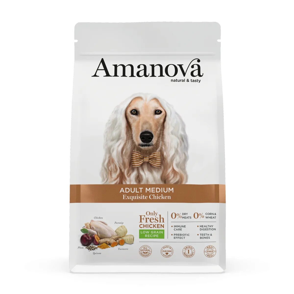 AMANOVA Adult Medium M-L Pui hrană uscată monoproteică câini 12kg