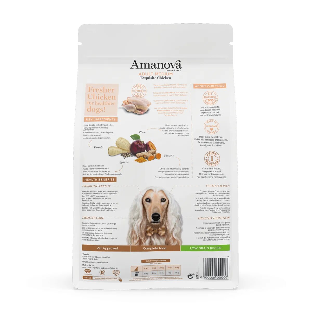 AMANOVA Adult Medium M-L Pui hrană uscată monoproteică câini 12kg