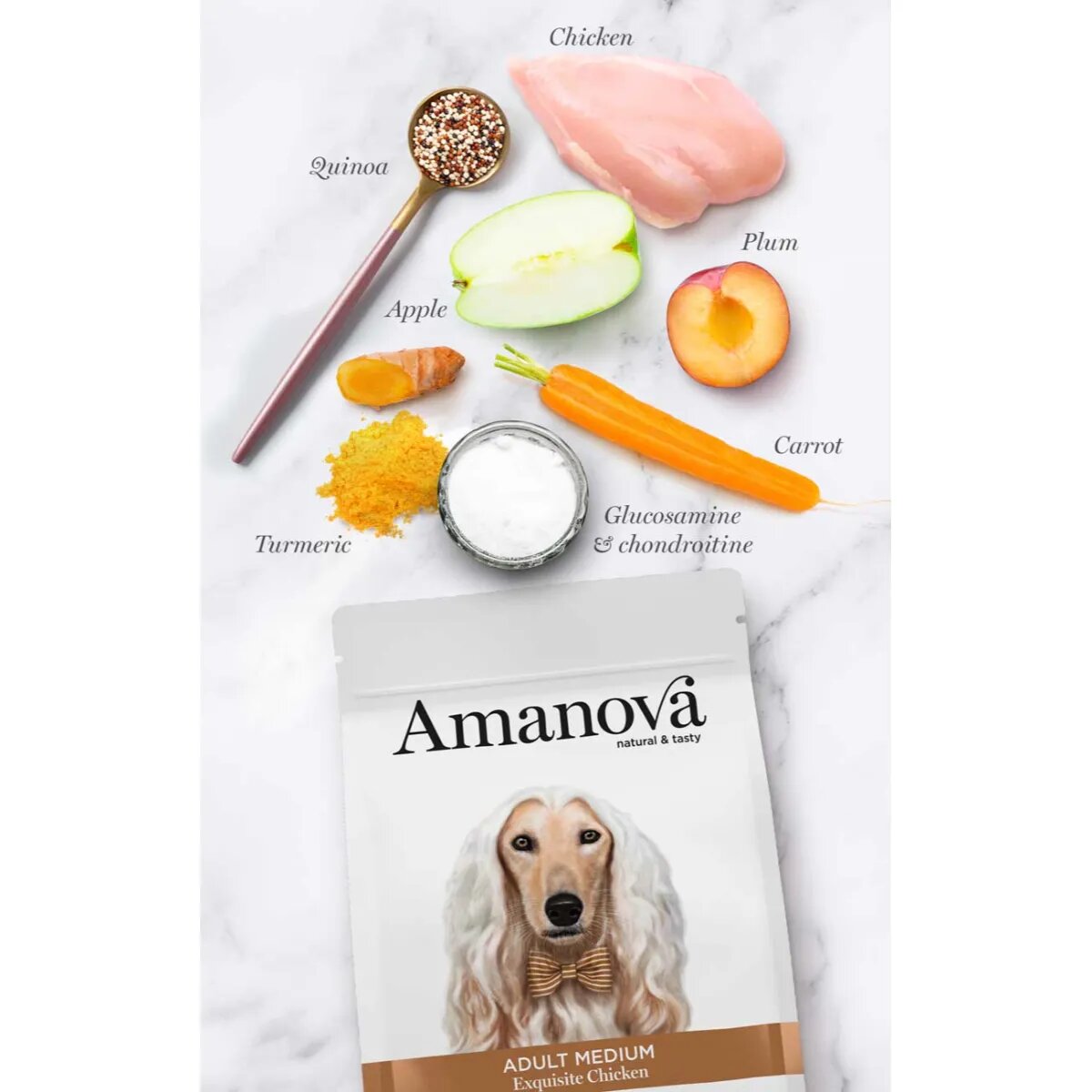 AMANOVA Adult Medium M-L Pui hrană uscată monoproteică câini 12kg