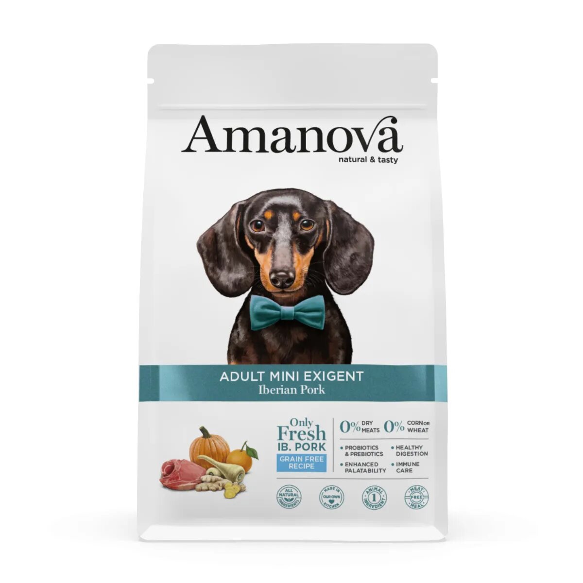 AMANOVA Adult Mini Exigent XS-S Iberico hrană uscată monoproteică fără cereale câini apetit capricios 2kg