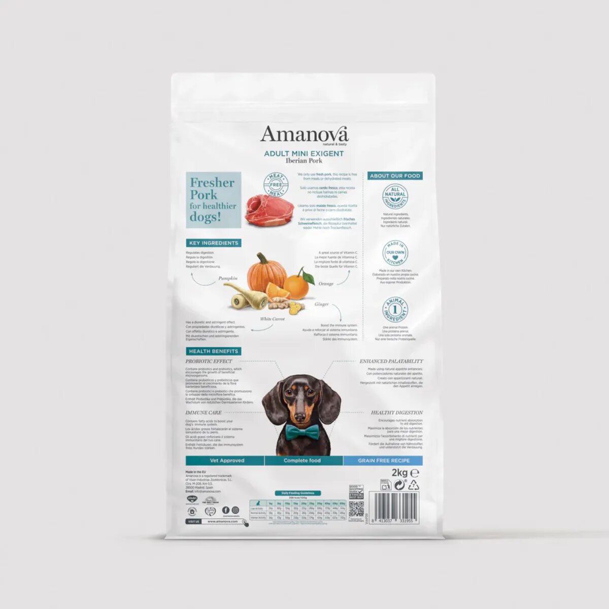 AMANOVA Adult Mini Exigent XS-S Iberico hrană uscată monoproteică fără cereale câini apetit capricios 2kg