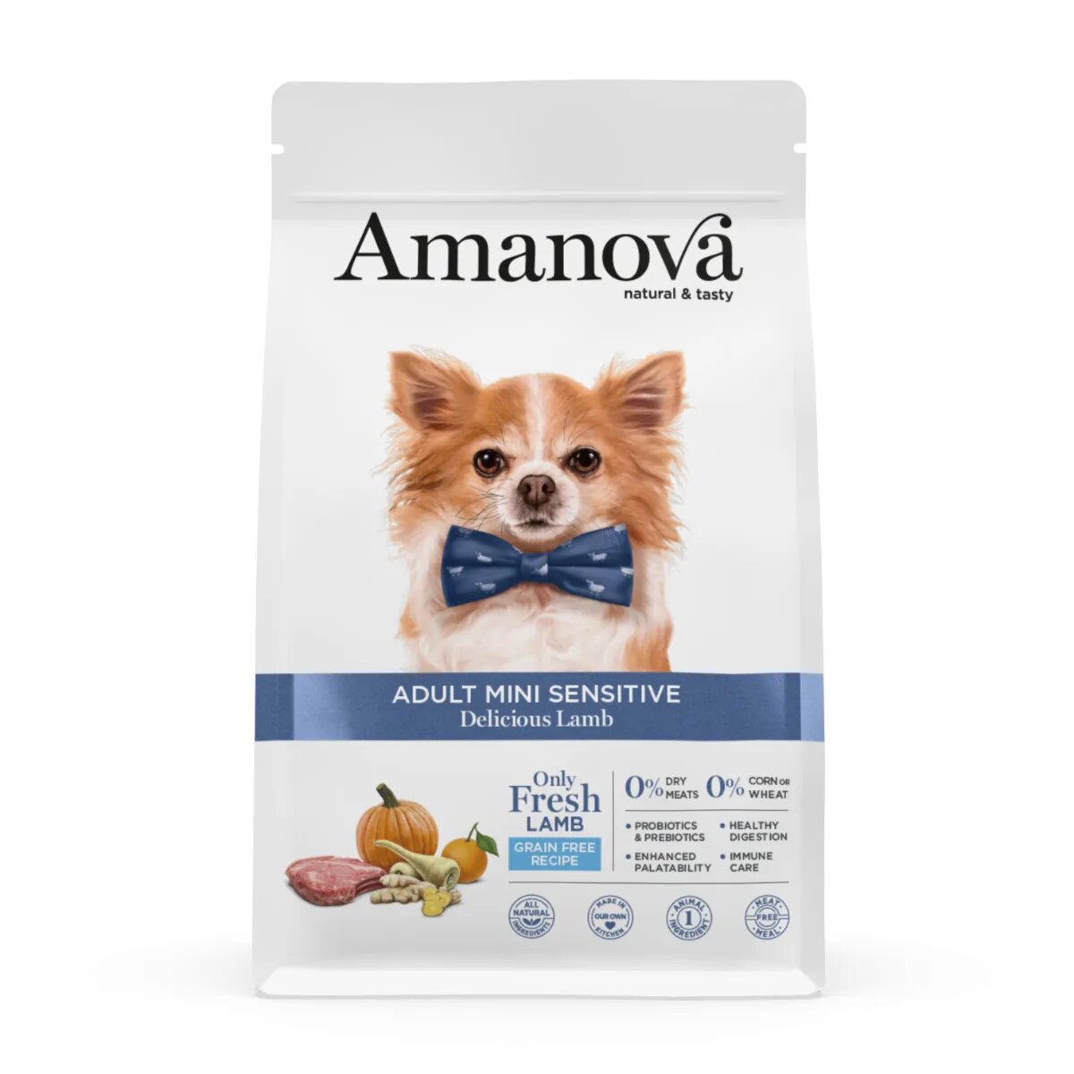 AMANOVA Adult Mini Sensitive XS-S Miel hrană uscată monoproteică fără cereale câini piele & blană sistem digestiv 2kg