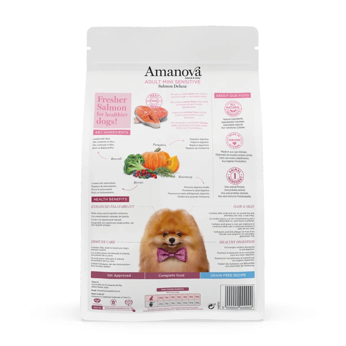 AMANOVA Adult Mini Sensitive XS-S Somon hrană uscată monoproteică fără cereale câini piele & blană sistem digestiv 2kg