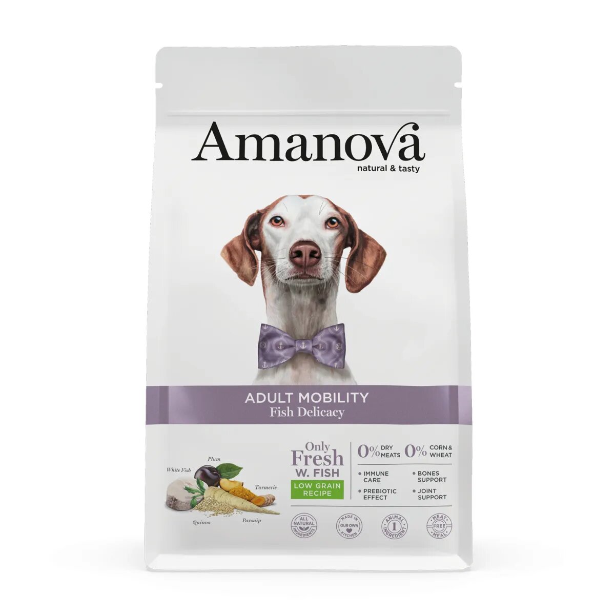 AMANOVA Adult Mobility XS-XL Pește alb hrană uscată monoproteică câini sistem articular 10kg