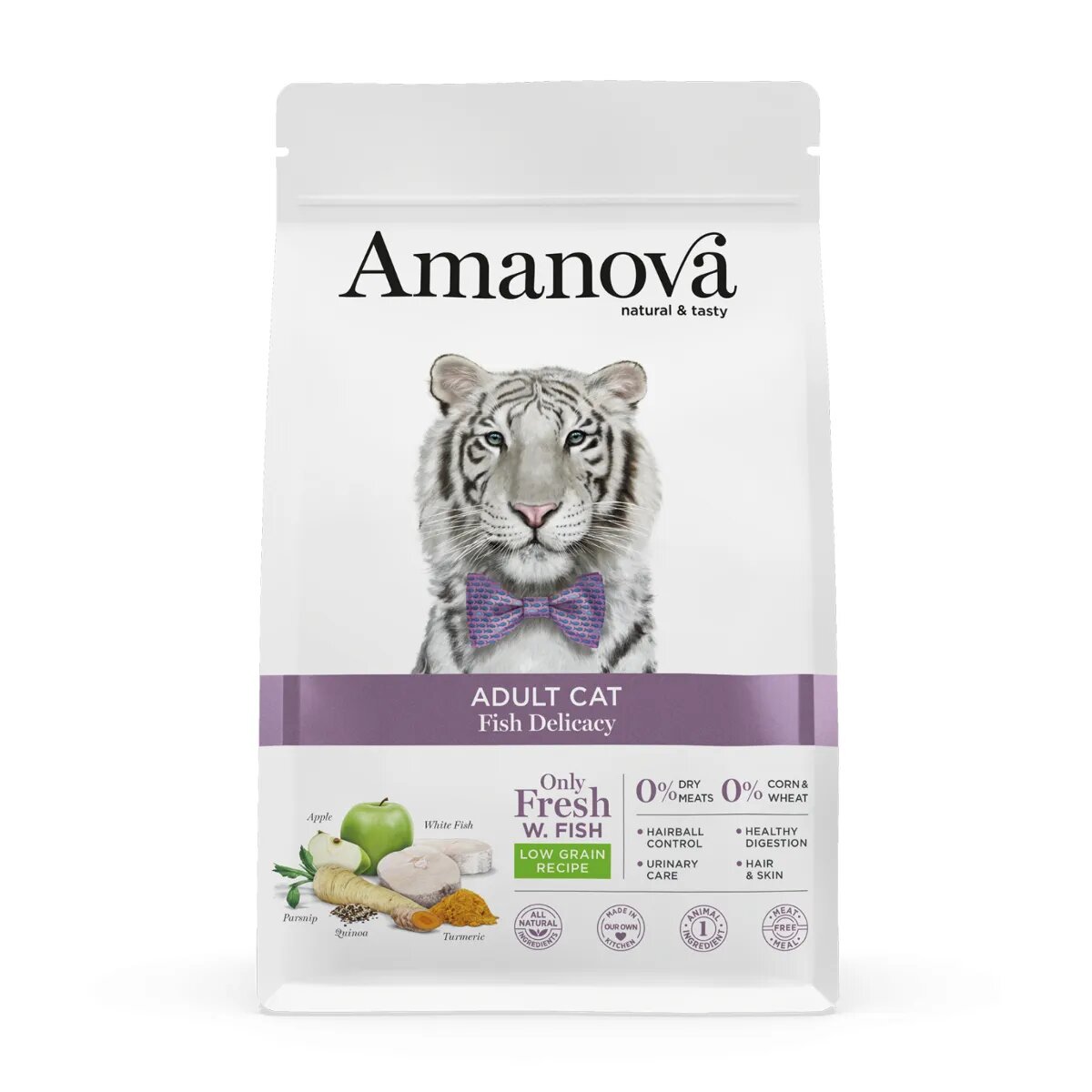 AMANOVA Adult Pește alb hrană uscată monoproteică pisici 1.5kg
