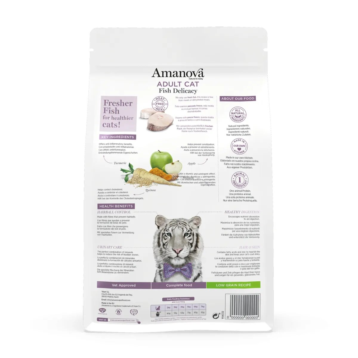 AMANOVA Adult Pește alb hrană uscată monoproteică pisici 1.5kg