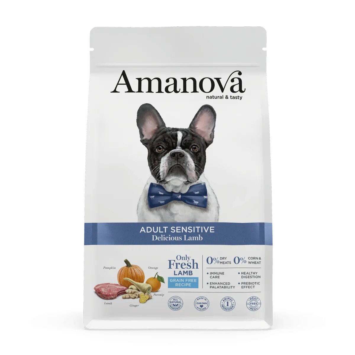 AMANOVA Adult Sensitive XS-XL Miel hrană uscată monoproteică fără cereale câini piele & blană sistem digestiv 10kg