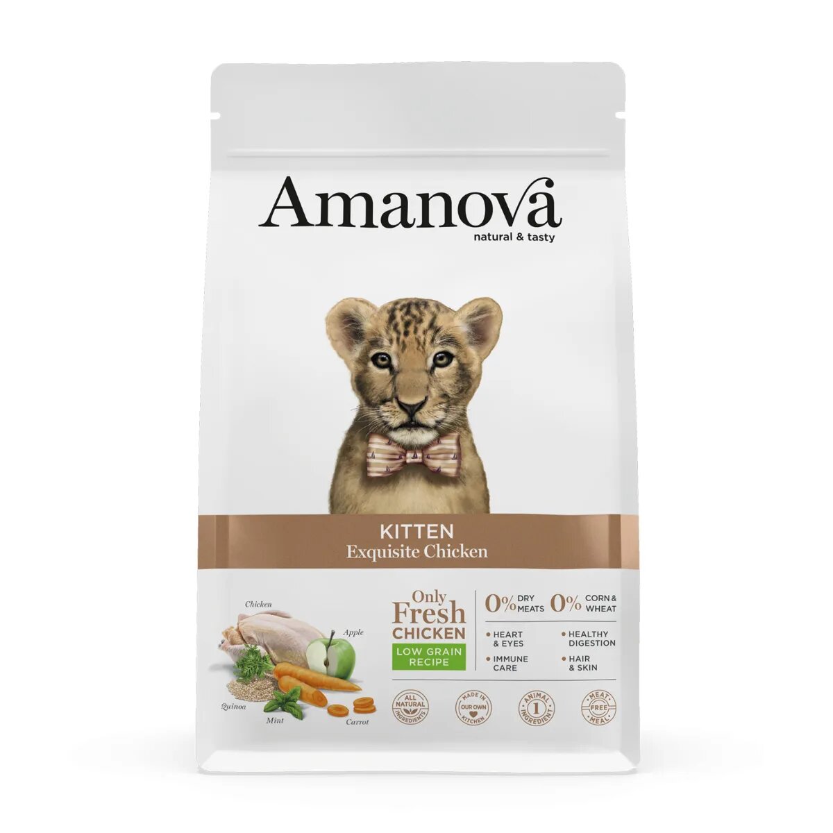 AMANOVA Kitten Pui hrană uscată monoproteică pisici junior 1.5kg
