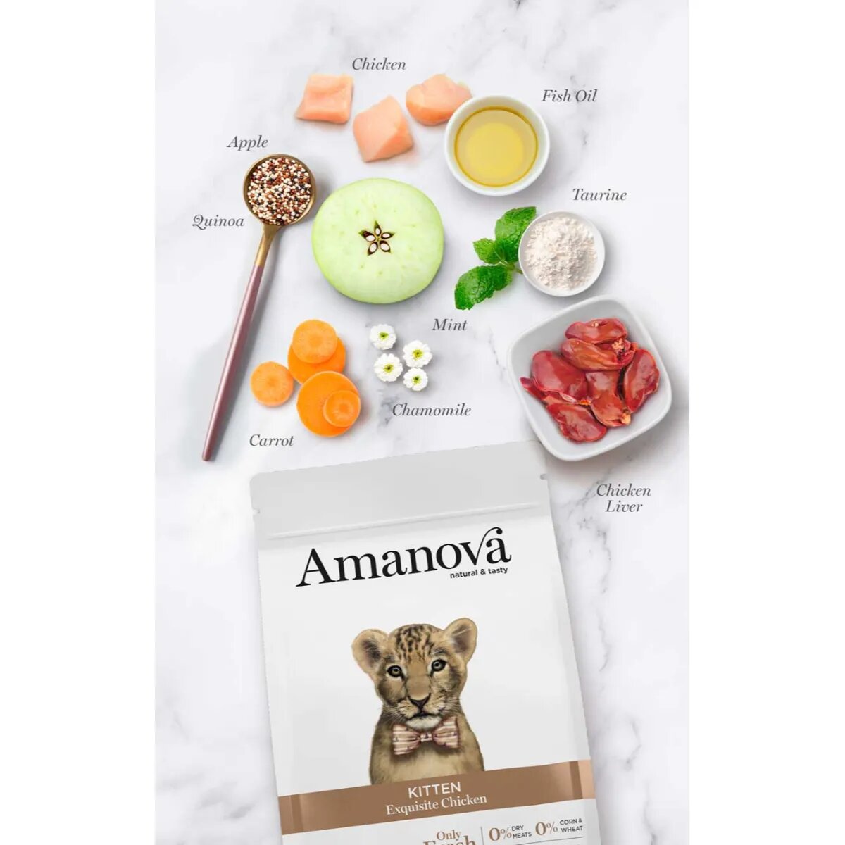 AMANOVA Kitten Pui hrană uscată monoproteică pisici junior 1.5kg