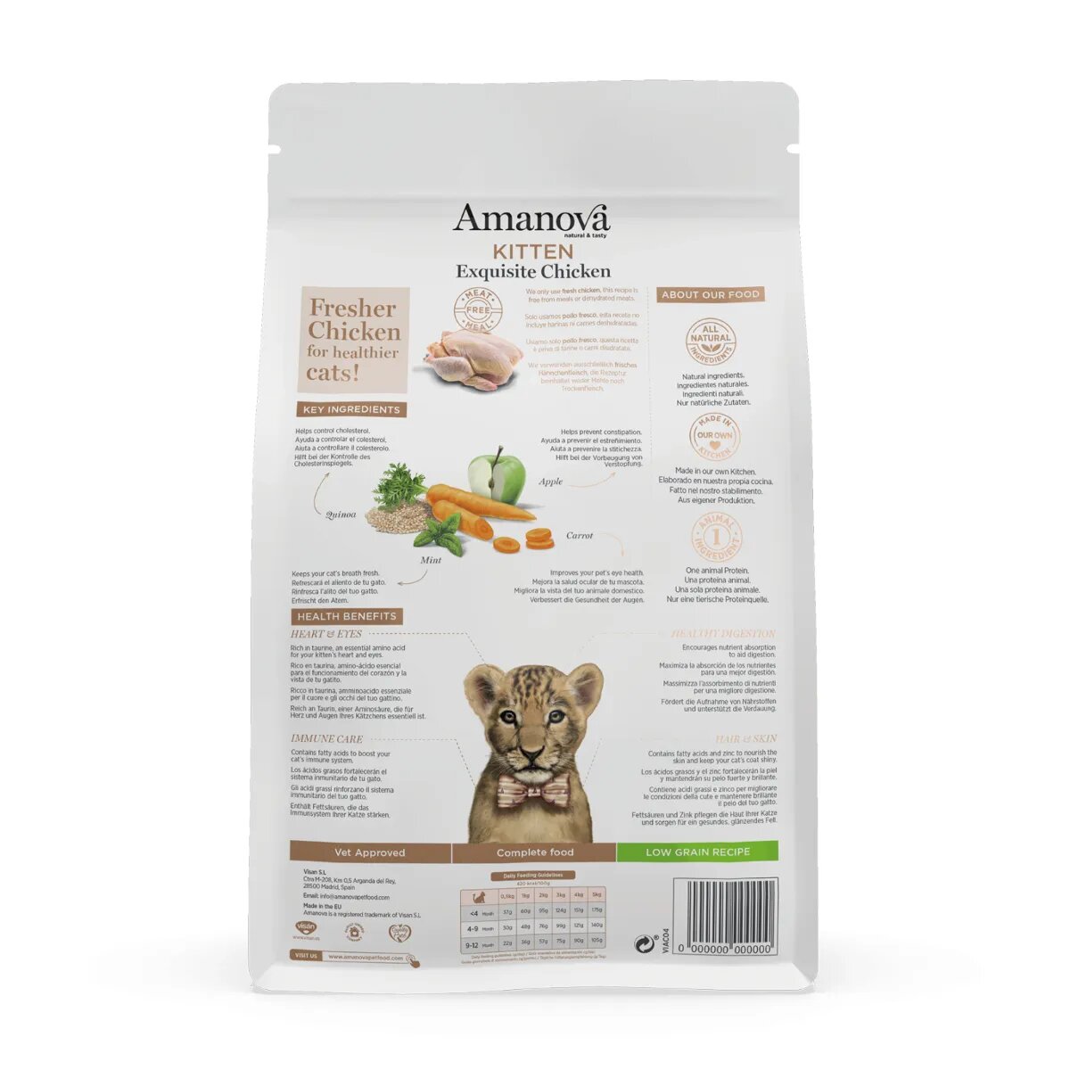 AMANOVA Kitten Pui hrană uscată monoproteică pisici junior 4kg