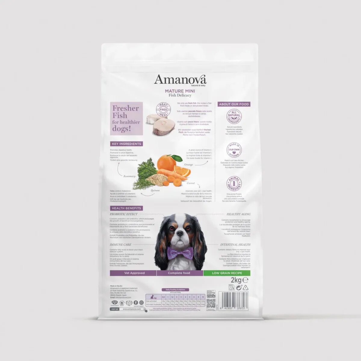 AMANOVA Mature Mini XS-S Pește alb hrană uscată monoproteică câini senior 7kg