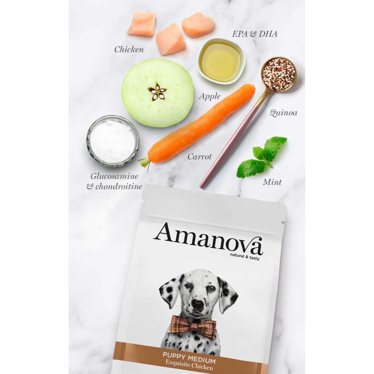 AMANOVA Puppy Medium M-L Pui hrană uscată monoproteică câini junior 2kg