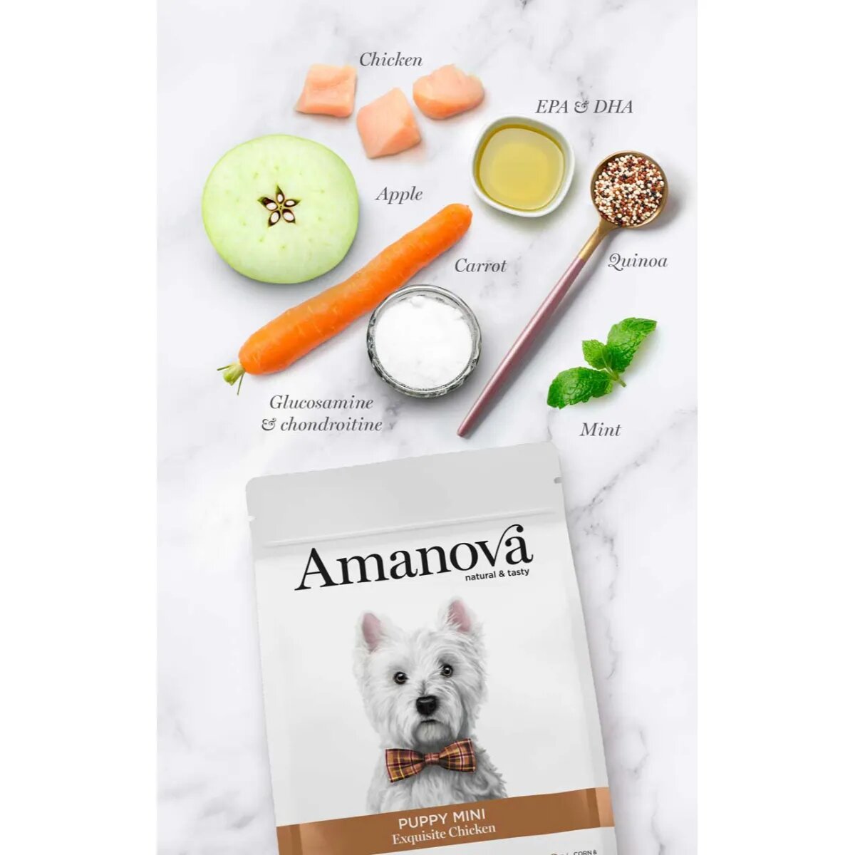 AMANOVA Puppy Mini XS-S Pui hrană uscată monoproteică câini junior 2kg