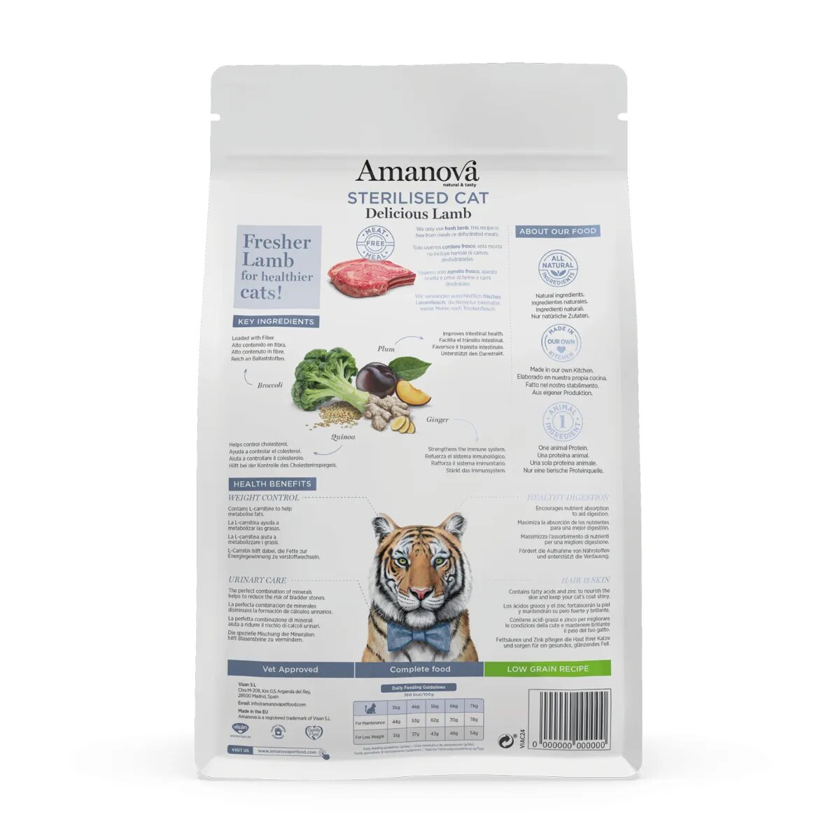 AMANOVA Sterilised Miel hrană uscată monoproteică pisici sterilizate 1.5kg