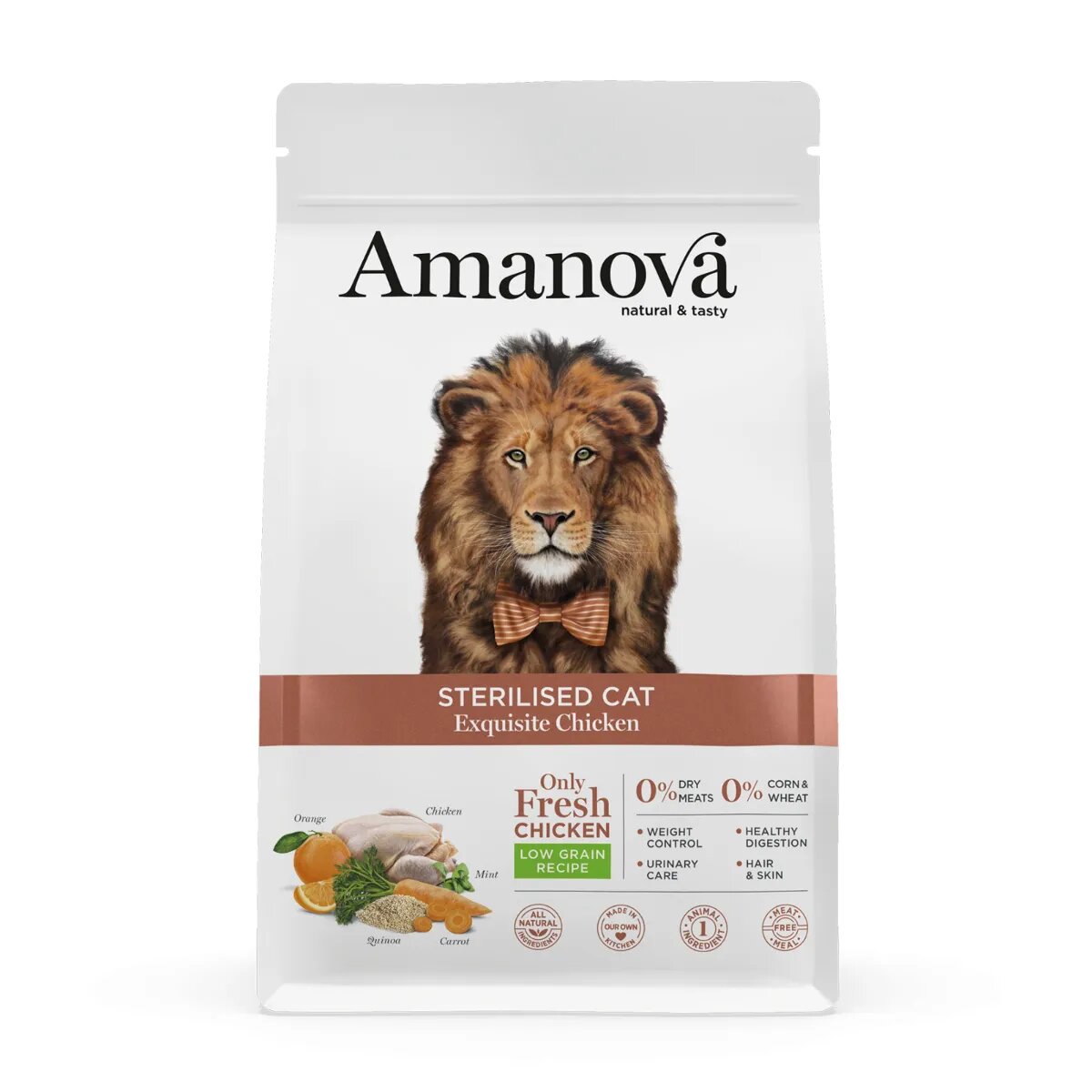 AMANOVA Sterilised Pui hrană uscată monoproteică pisici sterilizate 6kg