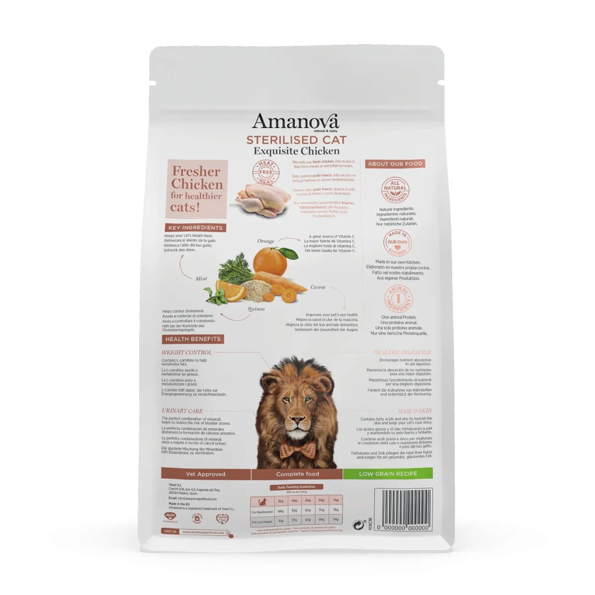 AMANOVA Sterilised Pui hrană uscată monoproteică pisici sterilizate 6kg