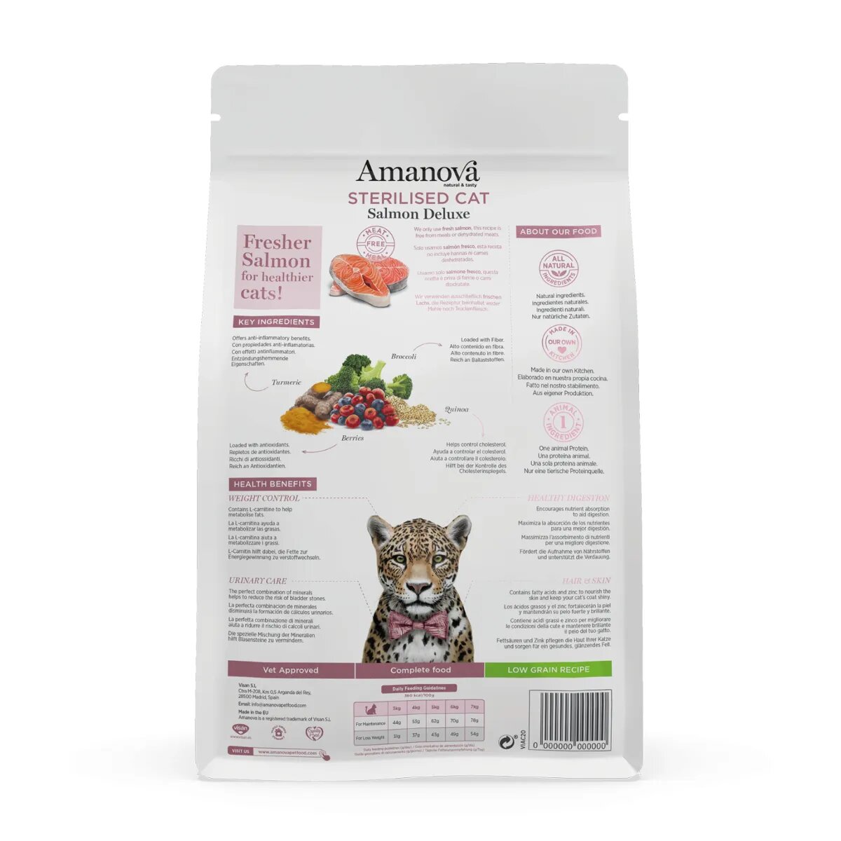 AMANOVA Sterilised Somon hrană uscată monoproteică pisici sterilizate 1.5kg