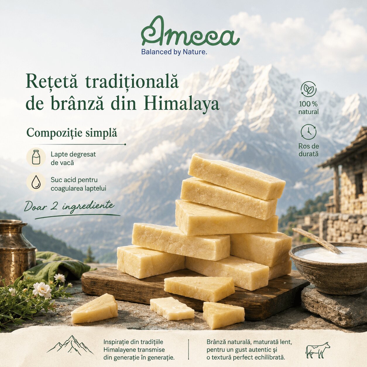 AMEEA Cheese Bar Himalayan Receipe Medium M Brânză recompense fără cereale câini 70g