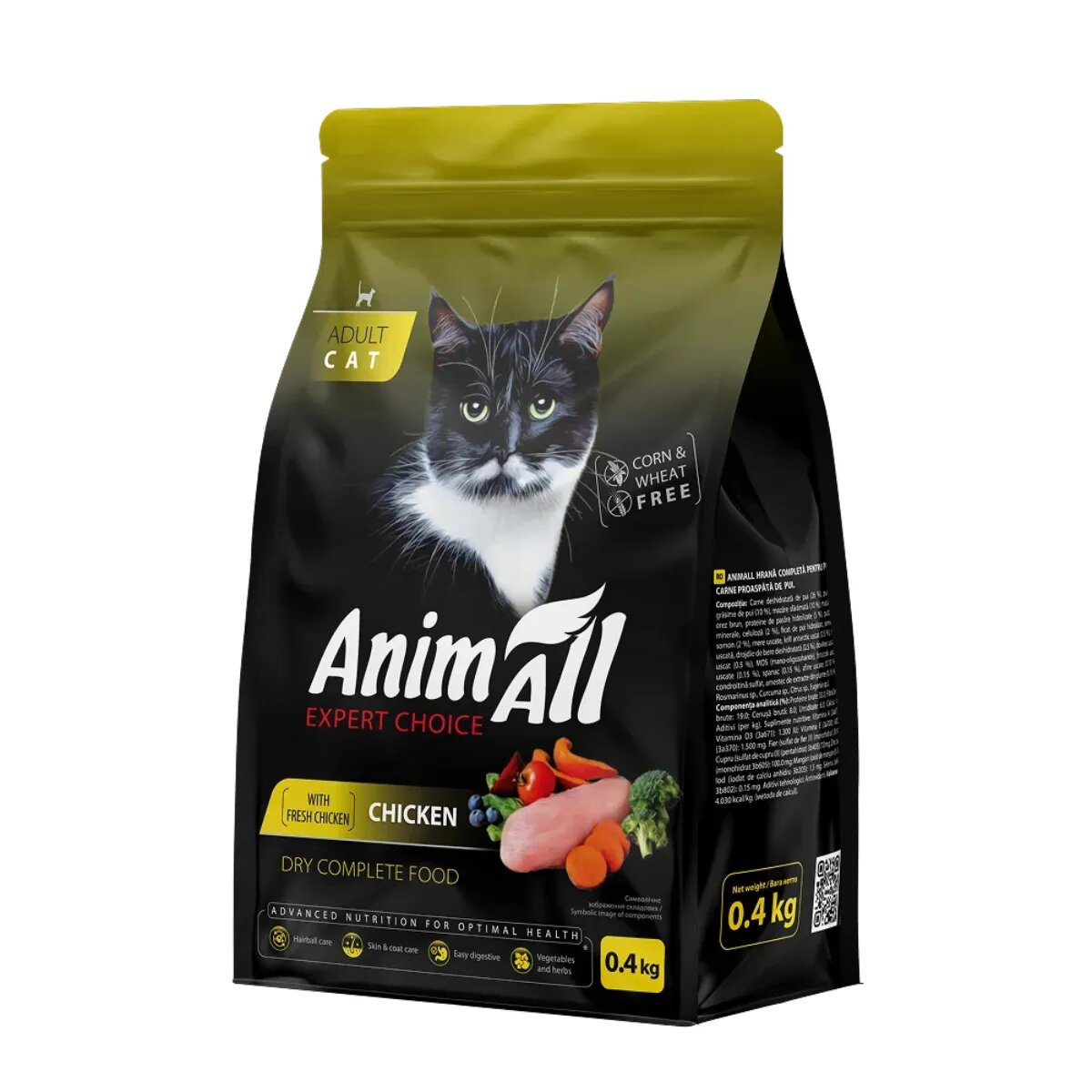 ANIMALL Pui și Orez hrană uscată pisici 12kg