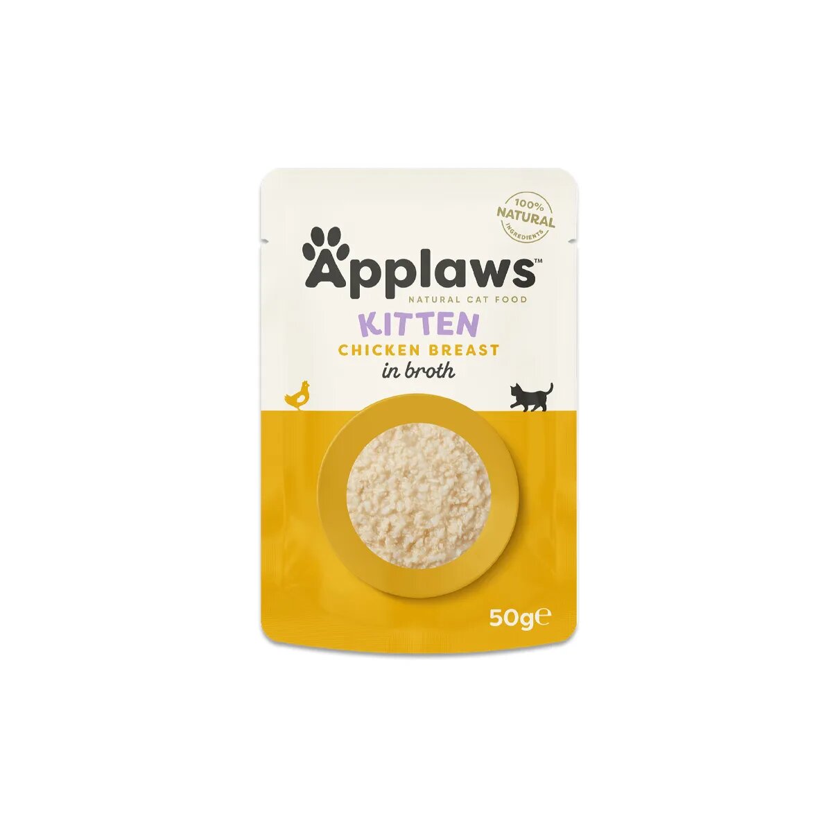 Applaws Kitten Pui plic hrană umedă pisici junior (în supă) 50g Kitten Pui plic hrană umedă pisici junior (în supă) bax 50g x 12buc