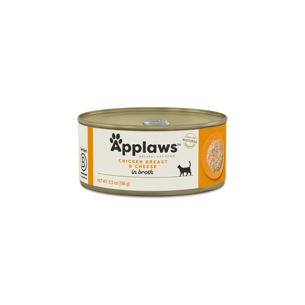 Applaws Piept Pui și Brânză conservă hrană umedă pisici (în supă) 156g