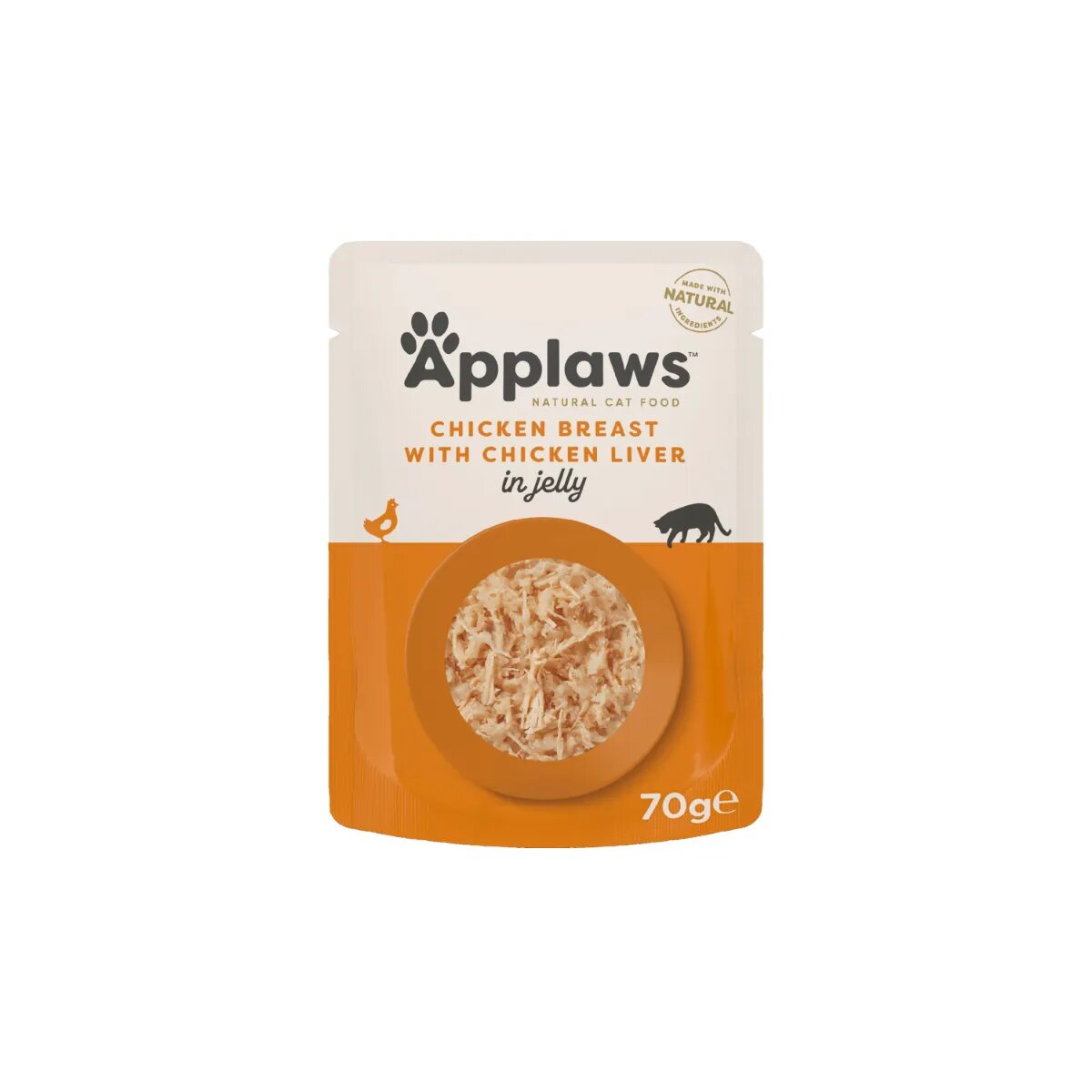 Applaws Piept Pui și Ficat plic hrană umedă pisici (în aspic) 70g Piept Pui și Ficat plic hrană umedă pisici (în aspic) bax 70g x 16buc