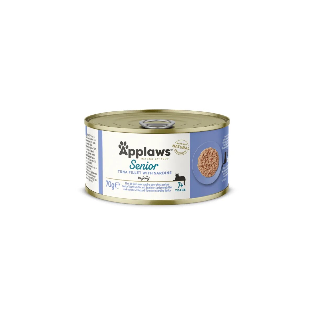 Applaws Senior Ton și Sardine conservă hrană umedă pisici senior (în aspic) 70g